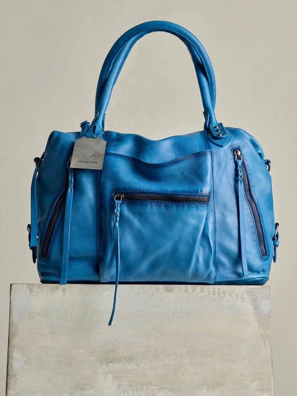 Free People Large Emerson Tote- Sapphire Blue